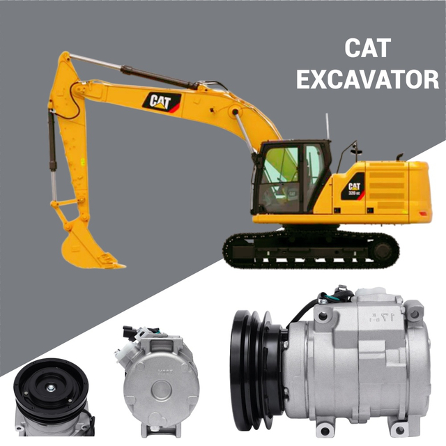 10S17C Компресор змінного струму 24 В для екскаватора Cat 320C/320D; 1761895 Заміна OE на шків AO 135 мм; Оптова торгівля