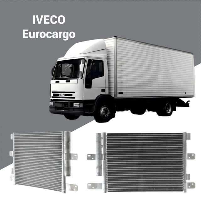 Condensador AC 504080822 para IVECO Eurocargo 1997-2001; Substitui Nissens 940096 e MAHLE; Pe&ccedil;as de refrigera&ccedil;&atilde;o para caminh&otilde;es no atacado