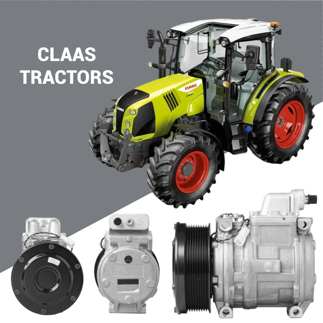 10PA15C AC-compressor PV8 12V voor Claas maaidorser/tractor; 120 mm katrol, directe montage; Groothandel zware HVAC.
