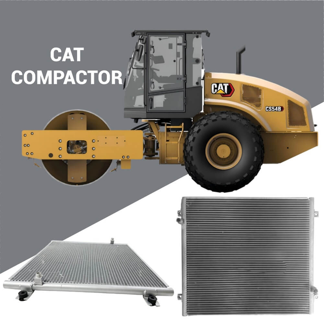 290-2789 Condenseur CA pour compacteur Cat CP-54B CS-68B&nbsp;; Convient au moteur C4.4 C6.6&nbsp;; CVC en gros robuste.