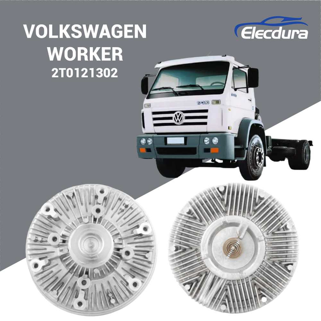 Conjunto de embreagem de ventilador mec&acirc;nico resistente 2T0121302 para caminh&otilde;es Volkswagen Worker 31.310 e 18.310 com motores Cummins 6CT 8.3L