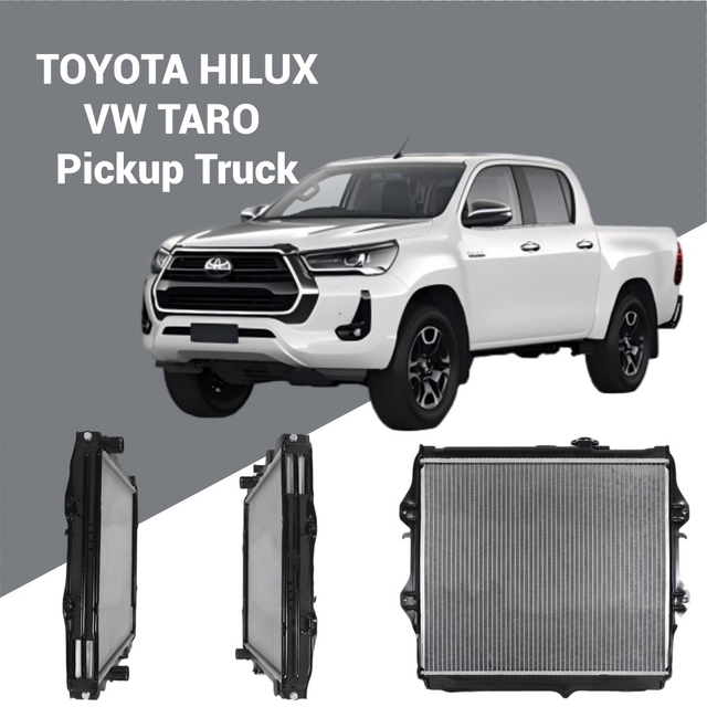 1640004010 Radiador soldado para Toyota Hilux 1993-2001 2.8L 2.3L; Calidad OE premium para suministro mayorista B2B.