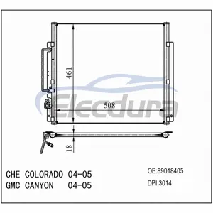 89018405 Chevrolet Colorado GMC Canyon 2004-2005 Конденсер кондиционера сборки