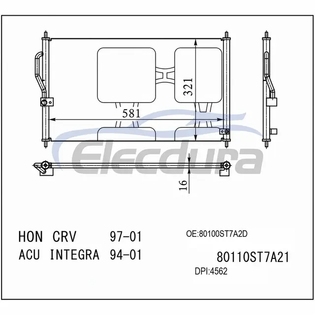80110S10003 Honda Cr-V 1997-2001 Condensatore A/C