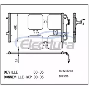 52482183 Cadillac DeVille 2000-2005 Conjunto condensador A/C