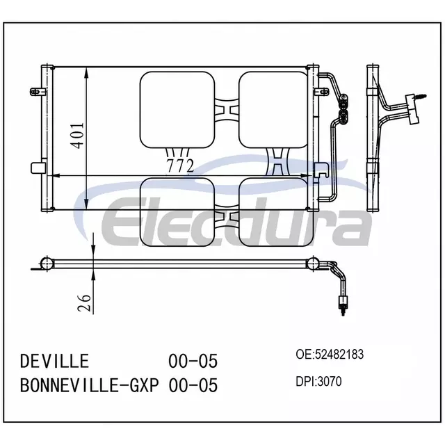 52482183 Cadillac DeVille 2000-2005 Sestava kondenz&aacute;toru klimatizace