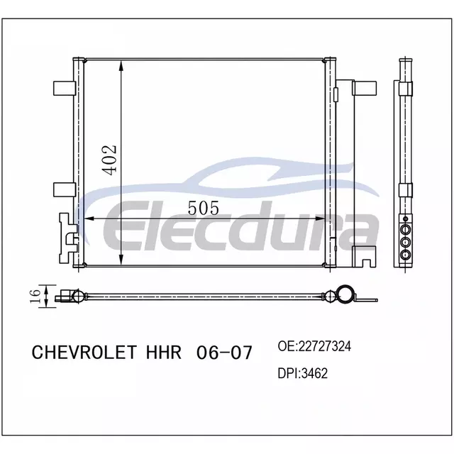 22727324 Chevrolet Hhr 2006-2007 Конденсатор кондиціонера з ресивером/осушувачем