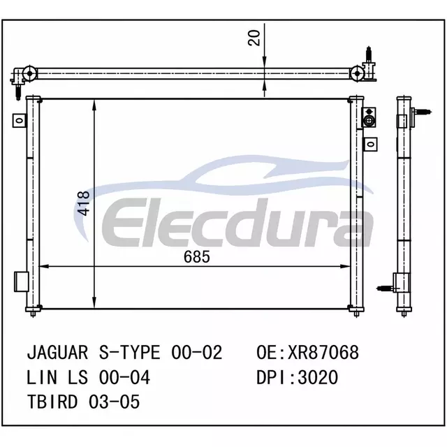 XR87068 Jaguar S-Type 2000-2002 aircocondensor