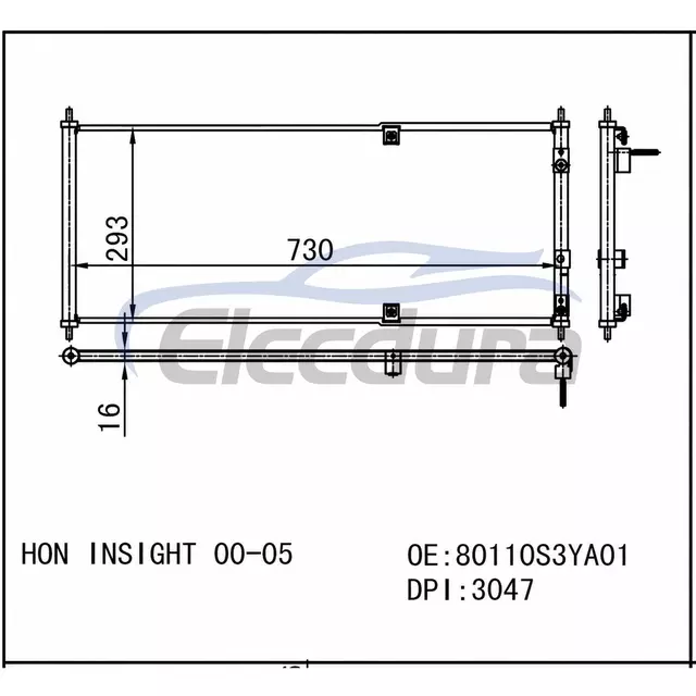 80110S3YA01 Condensatore aria condizionata Honda Insight 2000-2005