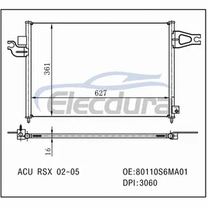 80110S6MA01 Honda Acu Rsx 2002-2005 Klimakondensator