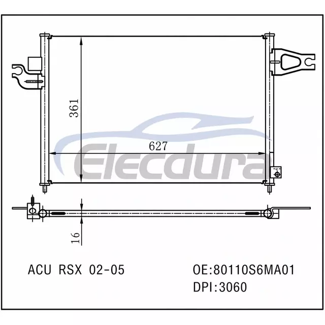 Kondensor AC 80110S6MA01 Honda Acu Rsx 2002-2005