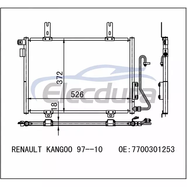 7700301253 Renault Kangoo 1997-1999 Kondensor A/C Inti 18mm