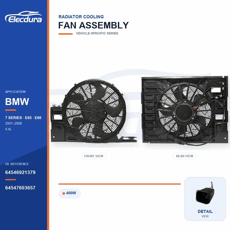 Gruppo ventola di raffreddamento del radiatore per BMW E65 / E66 400W 64546921379 Fornitura all'ingrosso