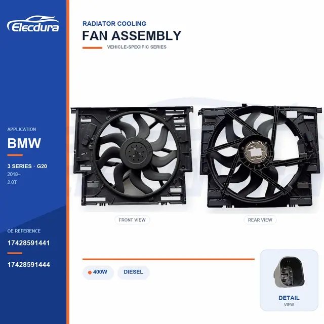 { BMW G20 400W 17428591441 Toplu Tedarik i&ccedil;in Radyat&ouml;r soğutma fanı grubu