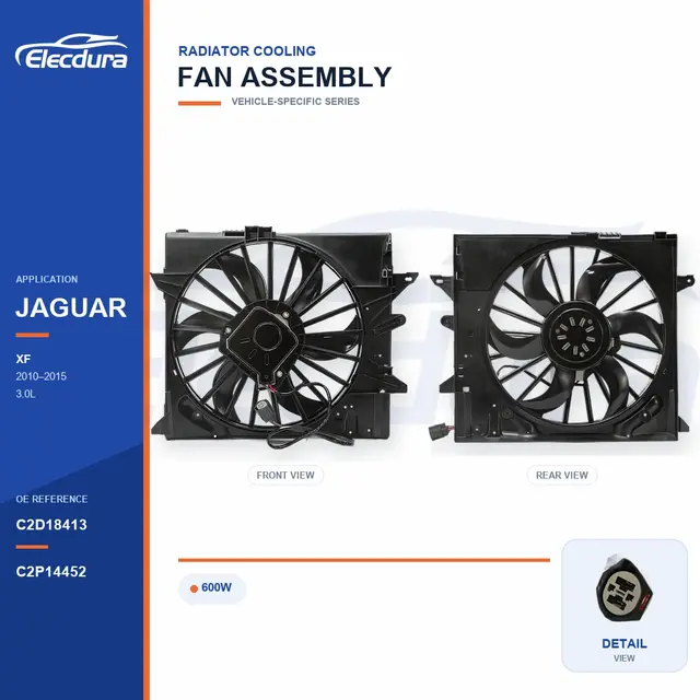 ラジエーター冷却ファンASSYジャガー XF / XJ-XJR 600W C2D18413 バルク電源用