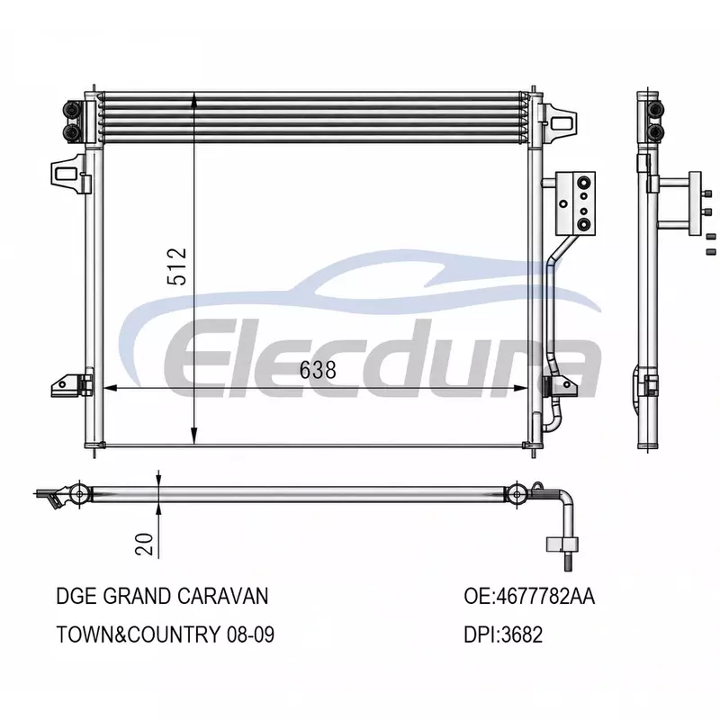 4677789AA Dodge Grand Caravan Town&Country 2008-2009 Skraplacz klimatyzacji