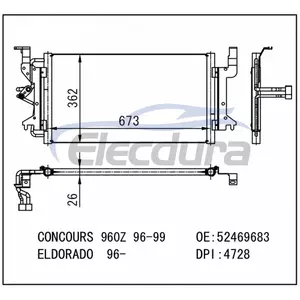 PC4728P Cadillac DeVille 1996-2002 Condensador A/C
