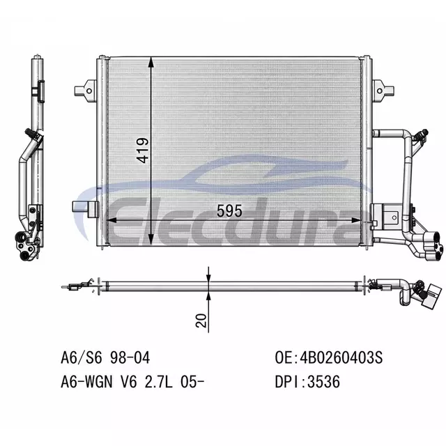 4B0260403S Audi A6 1998-2005 Condensador de A/C