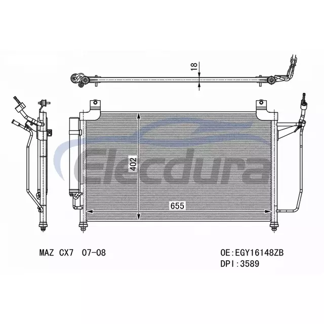 EGY16148ZB Mazda Cx7 2007-2008 A/C kondensator