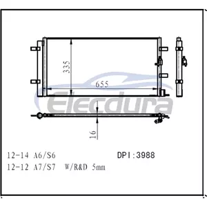4G0260403N Audi A6 2012-2014 A/C-kondensator 5 mm finneh&oslash;jde