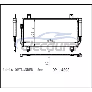 7812A220 三菱アウトランダー 2014-2016 A/C コンデンサー 12mm コア