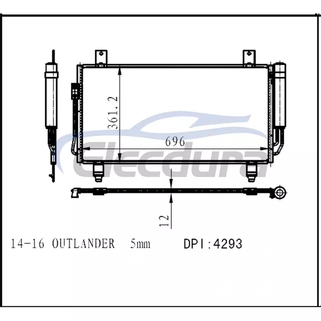 7812A220 Mitsubishi Outlander 2014-2016 A/C Condenser 12mm Core