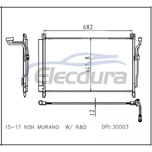 921005AA0A Nissan Murano 2015-2017 Condensator A/C cu receptor/uscător