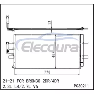 MB3Z19712A Ford Bronco 2021-2023 l&eacute;gkondicion&aacute;l&oacute; kondenz&aacute;tor egys&eacute;g