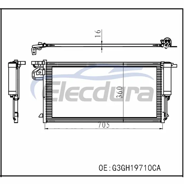 G3GH19710CA Lincoln MKZ 2017-2020 Condenseur de climatisation 5/8, noyau