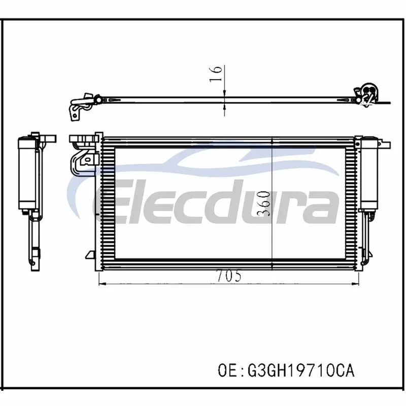 G3GH19710CA Lincoln MKZ 2017–2020 Klimakondensator 5/8, Kern