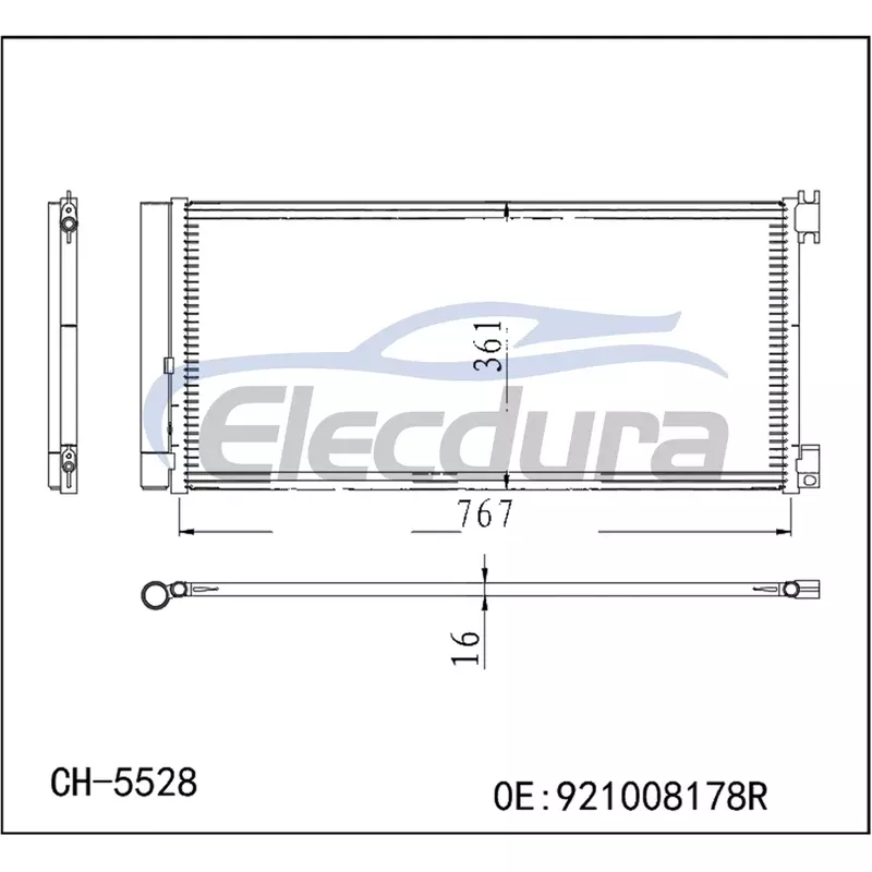 921008178R Nissan Fiat Talento 2016-2017 คอนเดนเซอร์เครื่องปรับอากาศ