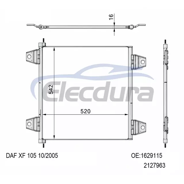 1629115 Condensatore climatizzatore DAF XF 105 dal 2005 a oggi