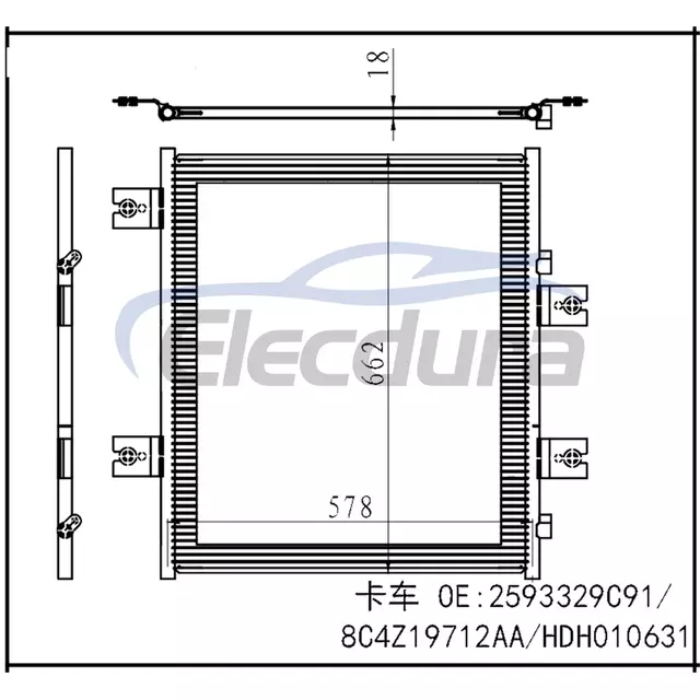 2593329C91 Condensador A/C Internacional 3200 2007-2010