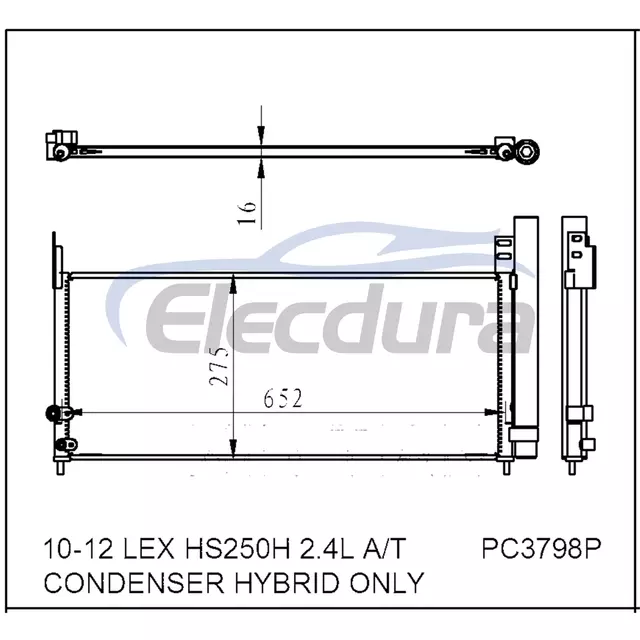 8846075010 Lexus Lex Hs250h 2 2010-2012 Skraplacz klimatyzacji z odbiornikiem/osuszaczem