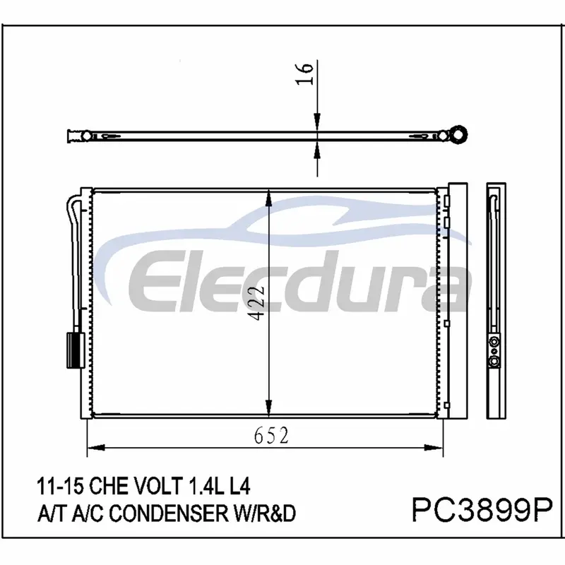 G3GZ19712A Ford Fus&atilde;o 2017-2019 Condensador de A/C