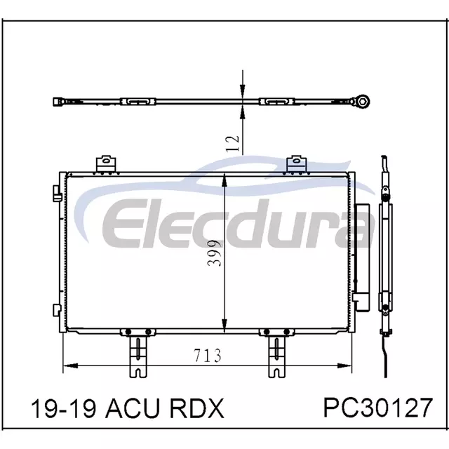 80100-TJB-A01 혼다 Acu Rdx 2019+ A/C 콘덴서 12mm 코어