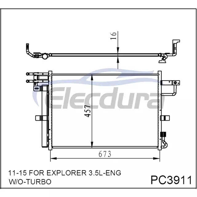 EB5Z19712A Ford Explorer 2011-2015 Condensator A/C