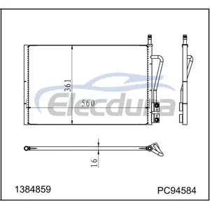 1384859 Ford Fiesta V 2005-2008 Condensator A/C