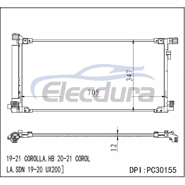 884A012010 Toyota Corolla. Rakitan Kondensor A/C 2019-2021