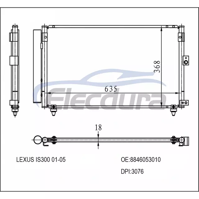 8846053010 Lexus Is300 2001-2005 Condensador de A/C