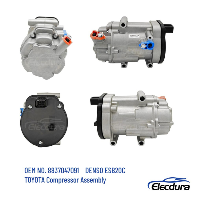 88370-47091 elektrick&yacute; AC kompresor 220V pro hybridn&iacute; vozidla Toyota ESB20C, Denso OE n&aacute;hrada, pouze velkoobchod