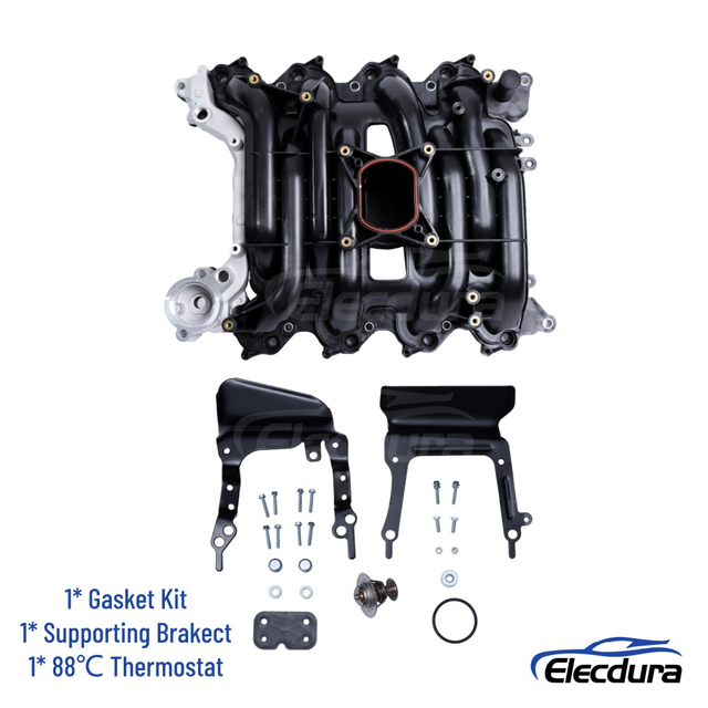 Galerie de admisie de schimb pentru Dorman 615-178, &icirc;nlocuiește F8AZ-9424-BAA, include kit de garnituri, suport de suport și termostat 88&deg;C