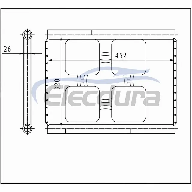 Universale Condensatore A/C 320 &times; 452 &times; 26 mm