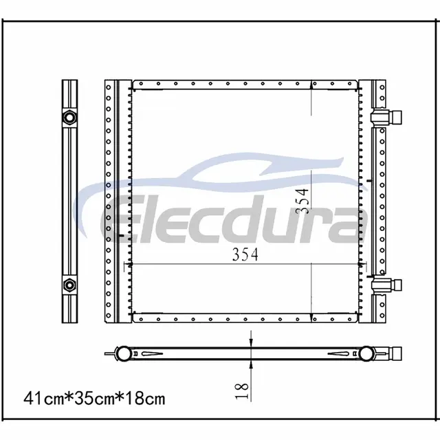 Universal A/C-kondensator 410 &times; 350 &times; 18 mm