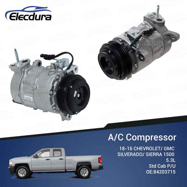 Compresseur PV4 7ZSE17 109,5 mm de rechange pour GMC Sierra 1500 5,3 L commande group&eacute;e.