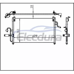 96283364 Daewoo Nubira 1999+ A/C-Kondensator, 18 mm Kern