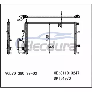 311013247 Volvo S80 1999-2003 Конденсатор кондиціонера