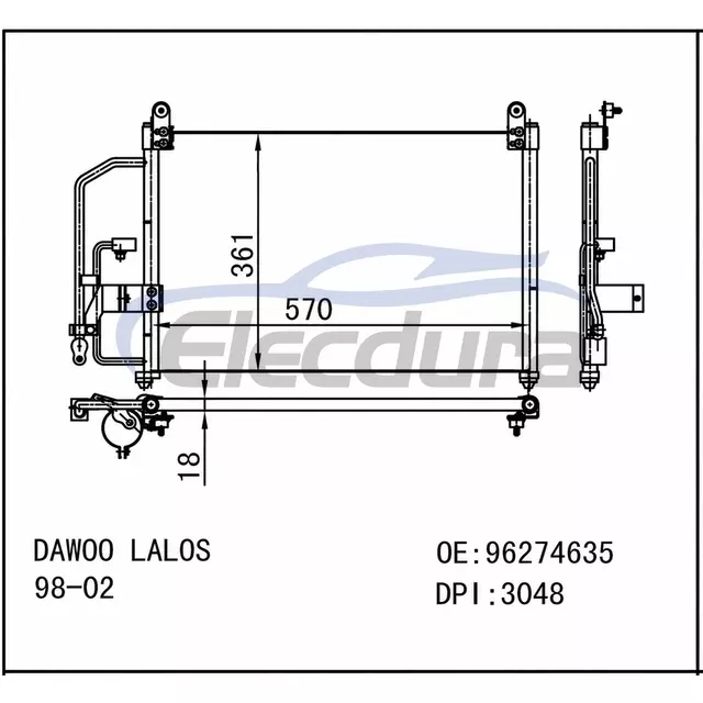 96274635 Daewoo Lalos 1998-2002 Kondensor AC