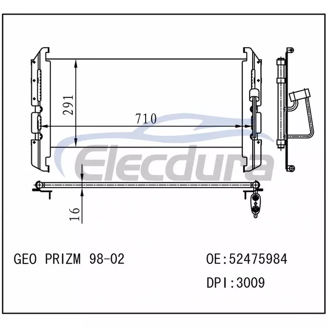 52475984 Chevrolet Prizm 1998-2002 Конденсатор кондиціонера