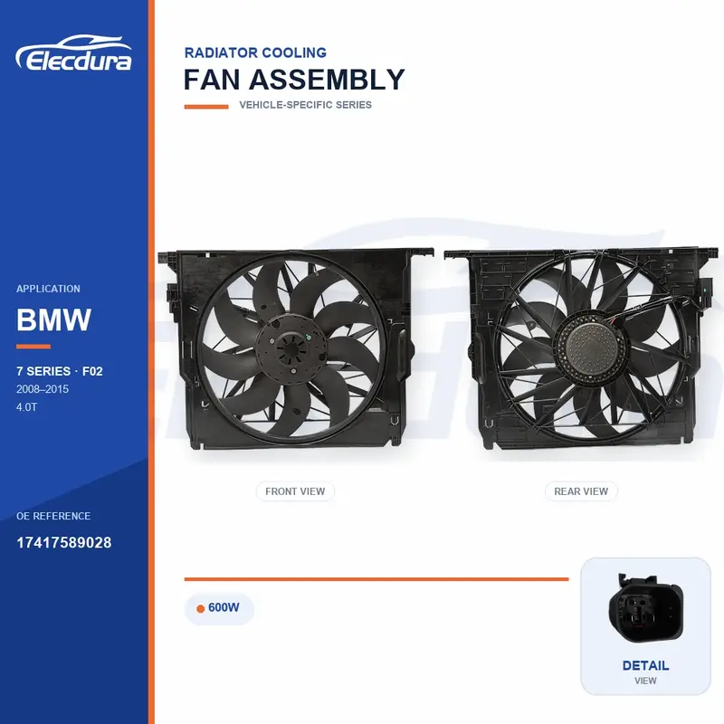 Radiator koelventilator voor BMW F02 600W 17417589028 bulklevering